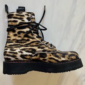 NEW in BOX R13 Leopard Print Stacked Boots US 9.5 / EU 40